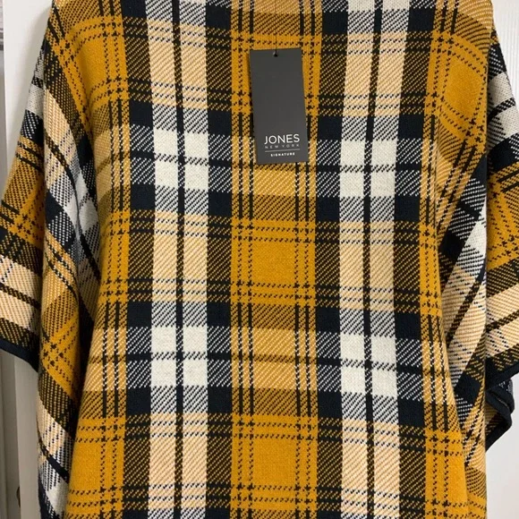 JONES NY SIGNATURE ACCESSORIES TOP. COLOUR - TARTAN PLD MUSTARD. SIZE- L / XL - Picture 5 of 12